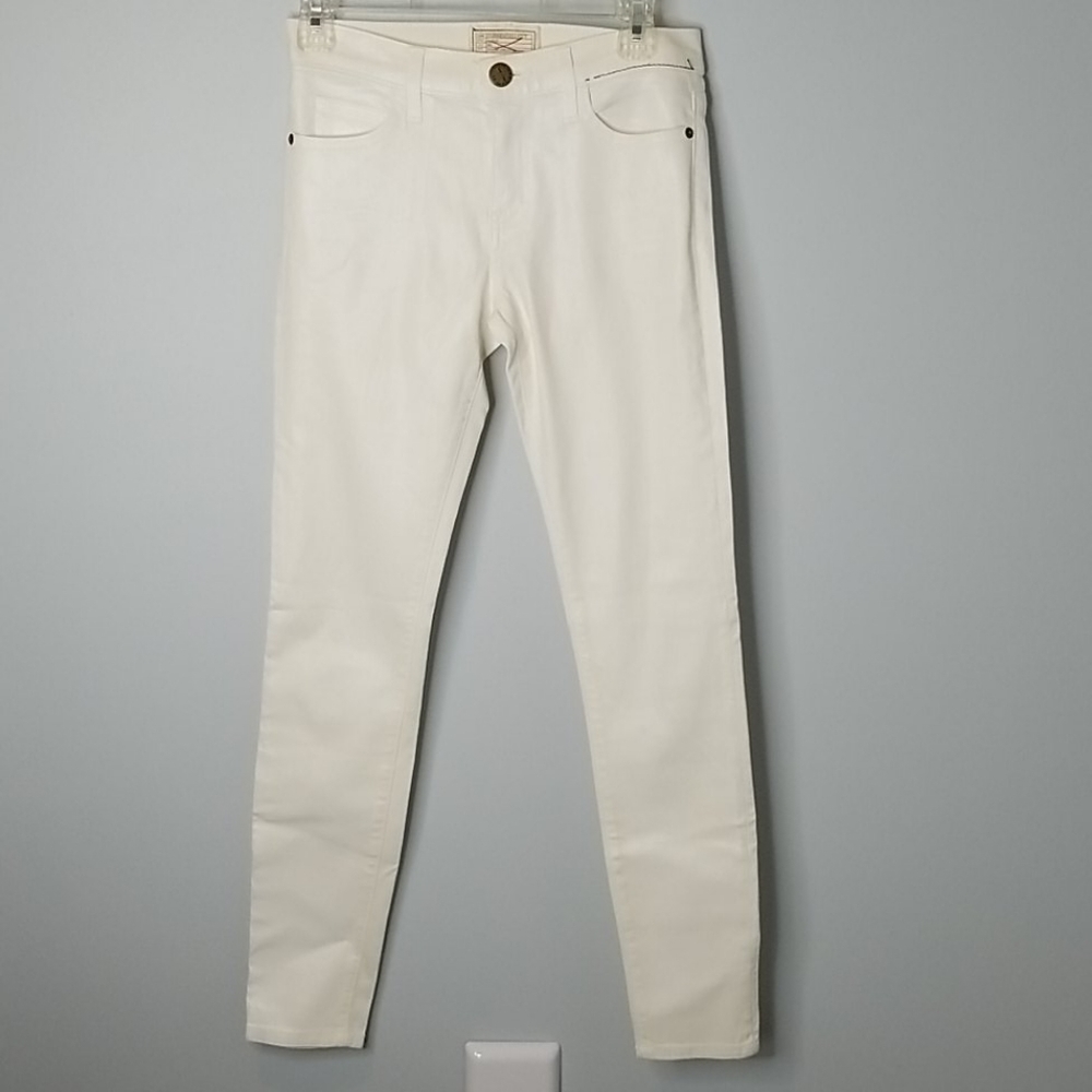 Current Elliott white coated skinny jeans 27 0